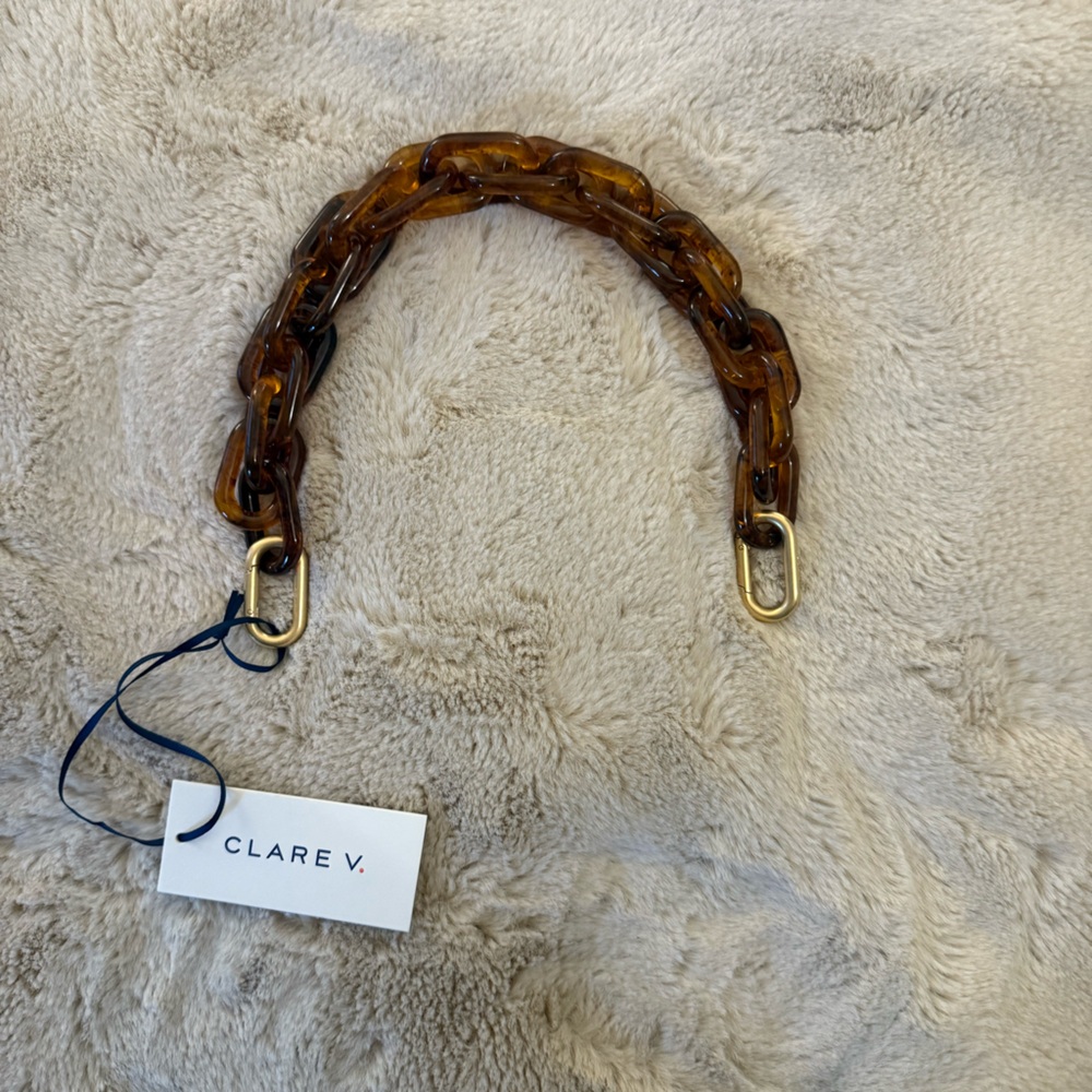 Clare V. Shortie Strap in Tortoise Resin